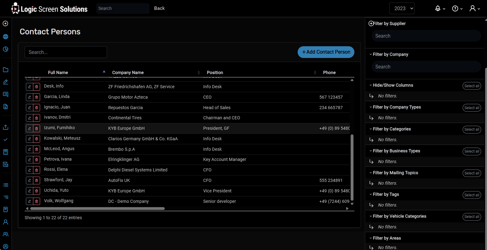 IMS · CONTACT BOOK