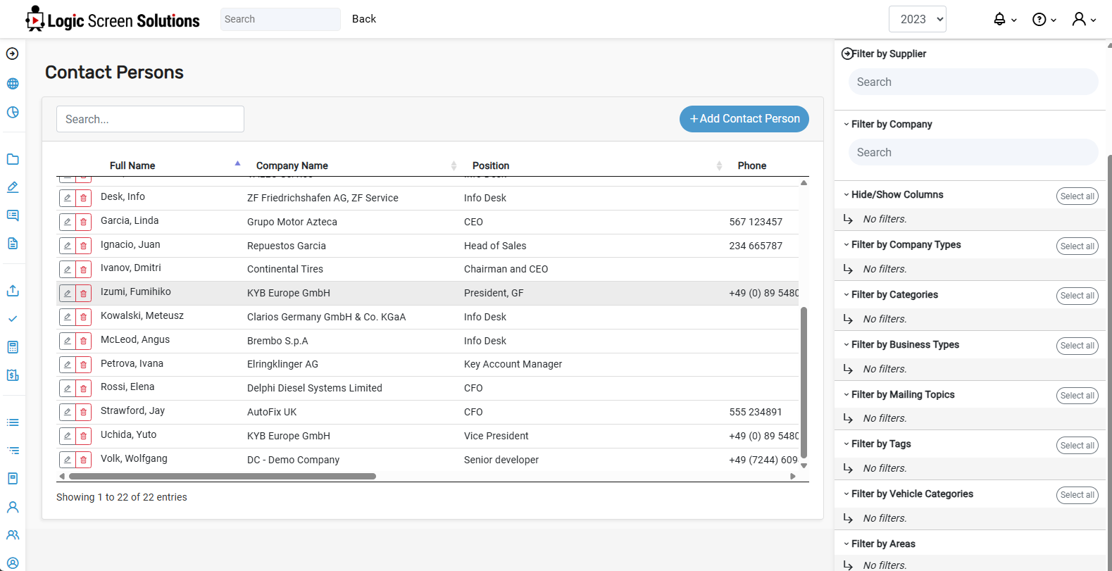 IMS · CONTACT BOOK