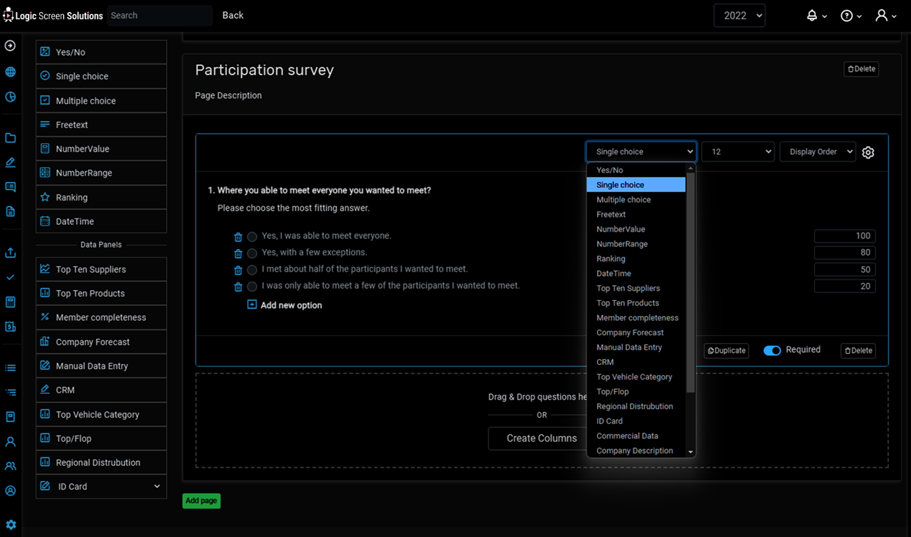 IMS · QUESTIONNAIRE BUILDER